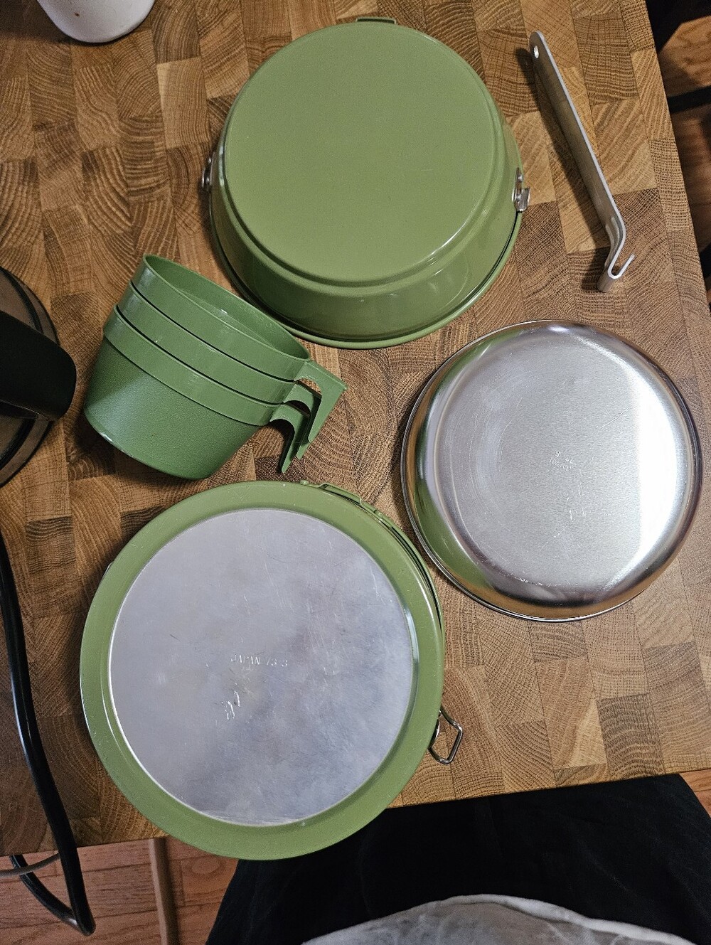 Vintage 1973 Made In JAPAN Aluminum Nesting Camping Cooking Hiking Set Mess Kit